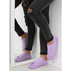 Purple women's monocolour purple sneakers 1