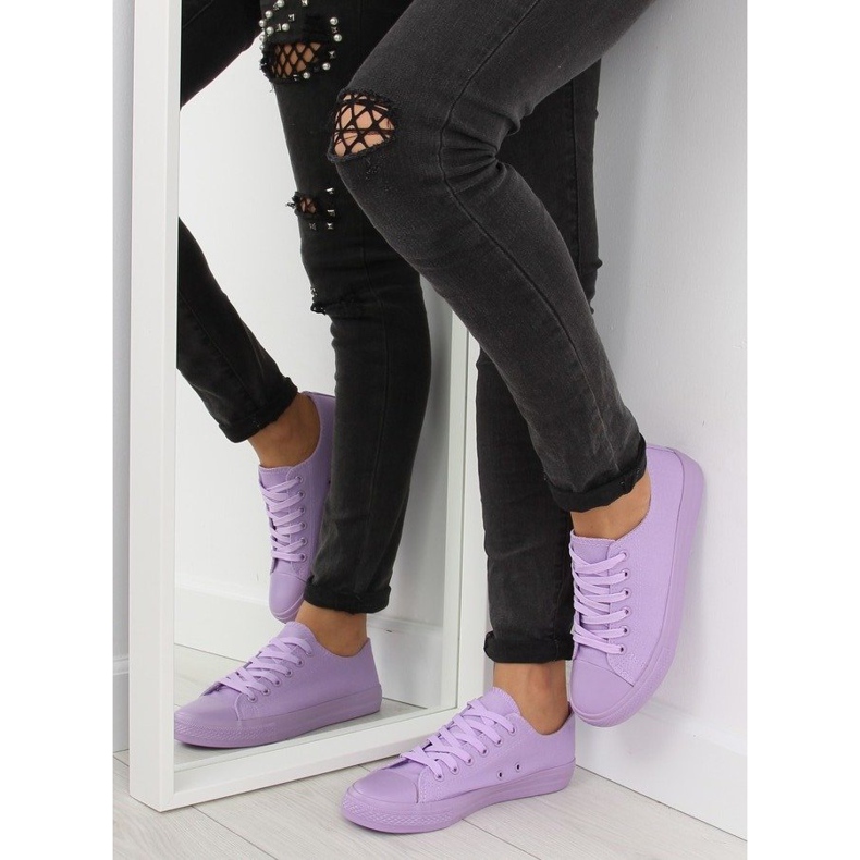 Purple women's monocolour purple sneakers 1
