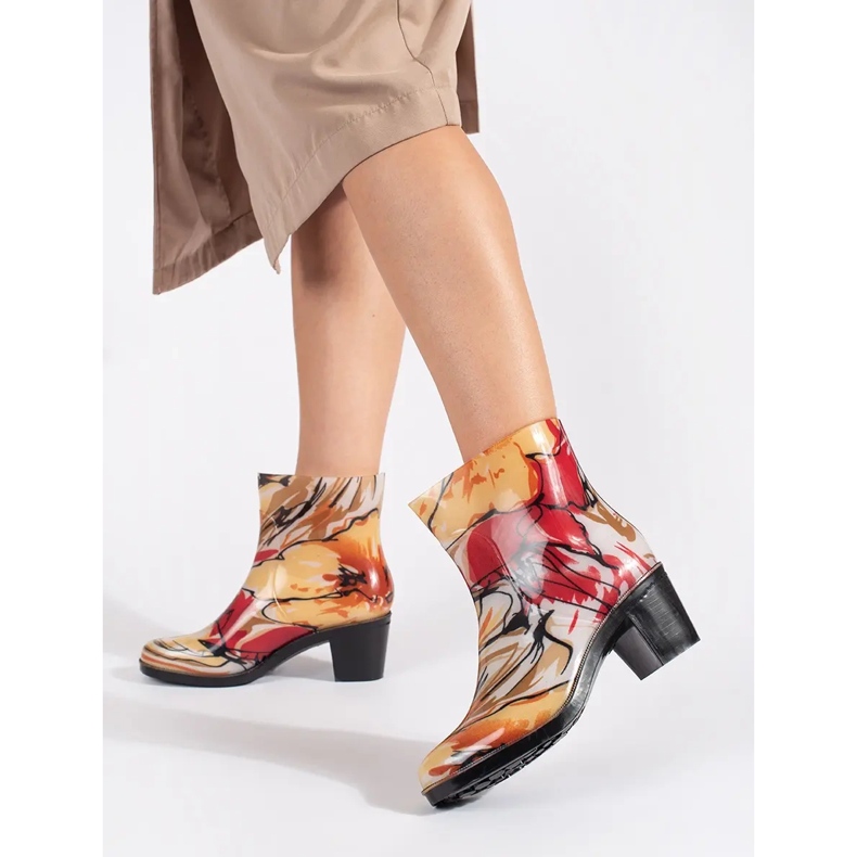 Multicolored wellies with high heels 1