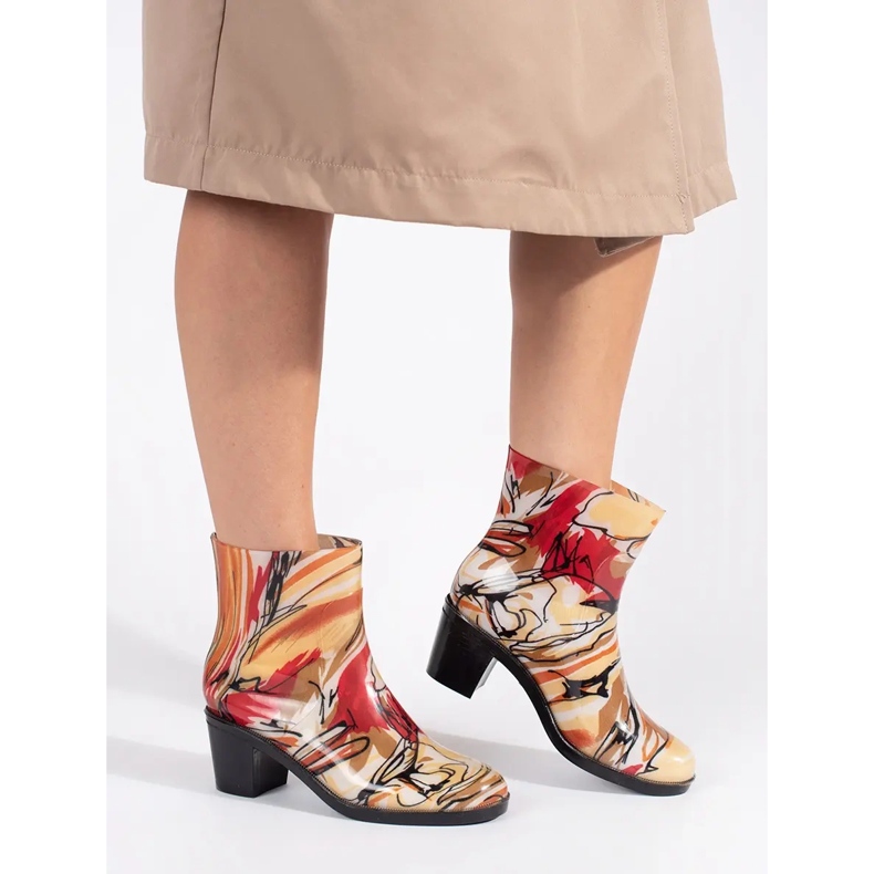 Multicolored wellies with high heels 2