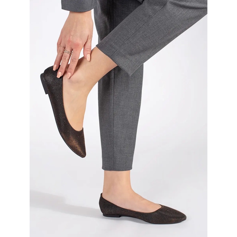 Black glitter ballerinas with a flat heel 1