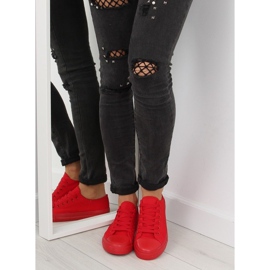 Women's red monocolour sneakers big red 1