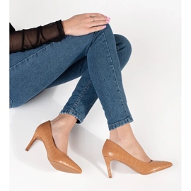 Seastar Dark beige pumps on the high heel 2 Seastar Dark beige pumps on the high heel 2