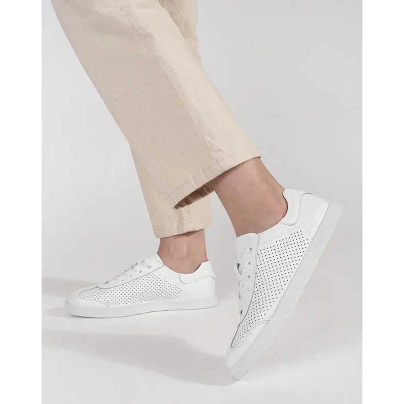 Goodin White openwork sneakers made of natural leather 1 Goodin White openwork sneakers made of natural leather 1