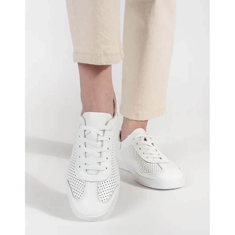Goodin White openwork sneakers made of natural leather 2 Goodin White openwork sneakers made of natural leather 2