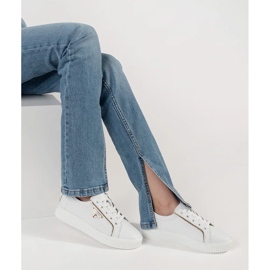 Goodin Leather white sneakers on a thick sole 2
