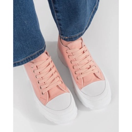 Classic sneakers on the light pink platform 2
