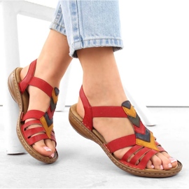 Comfortable sandals with elastic bands Rieker W RKR690 red 2