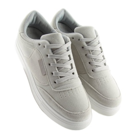 Gray suede women's sneakers NB172 LT.GRAY white grey 2