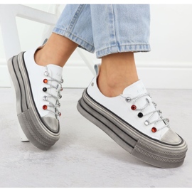 Leather sneakers on the white goe nn2n4054 platform 1
