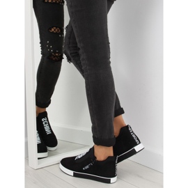 Black wedge sneakers NB168 black 1