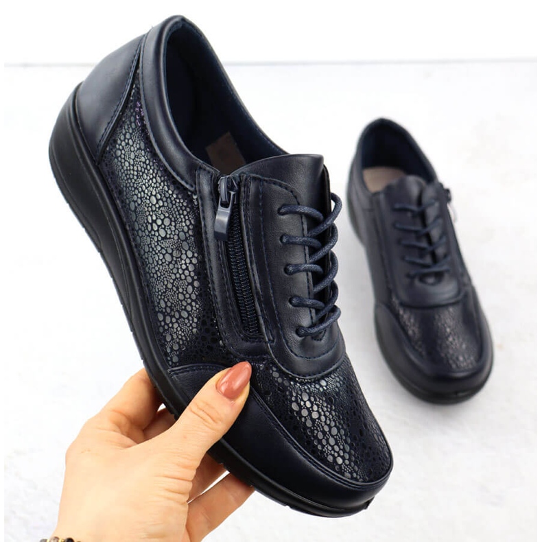 Women's sports shoes with a comfortable navy blue unisoft 9017 1