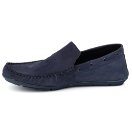 Olivier Men's leather moccasins 700knt novel nubuk blue 1