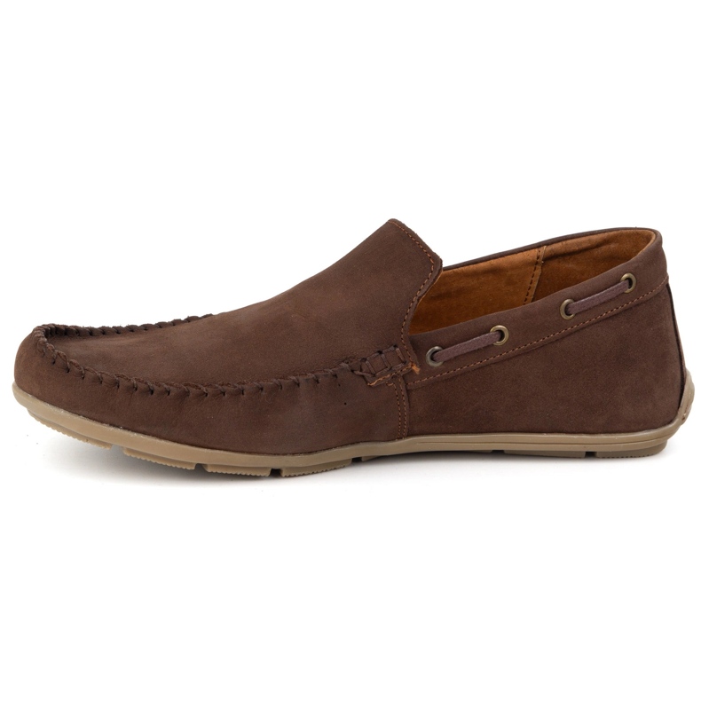 Olivier Men's leather moccasins 700knt brown nubuk 1