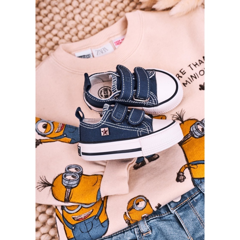 Children's Low Sneakers With Velcro Big Star HH374201 Navy Blue 4 Children's Low Sneakers With Velcro Big Star HH374201 Navy Blue 4