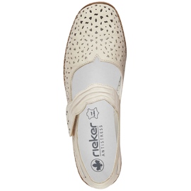 Women's leather shoes with velcro beige Rieker 41399-14 1