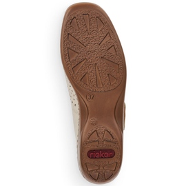 Women's leather shoes with velcro beige Rieker 41399-14 2 Women's leather shoes with velcro beige Rieker 41399-14 2