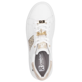 Women's leather sneakers on the white Rieker 1202-82 platform 1 Women's leather sneakers on the white Rieker 1202-82 platform 1