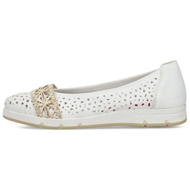 Women's ballerinas Openwork comfortable white rieker L3062-80 2