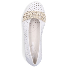 Women's ballerinas Openwork comfortable white rieker L3062-80 1