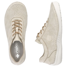 Women's leather shoes perforated beige rieker 52546-60 1 Women's leather shoes perforated beige rieker 52546-60 1