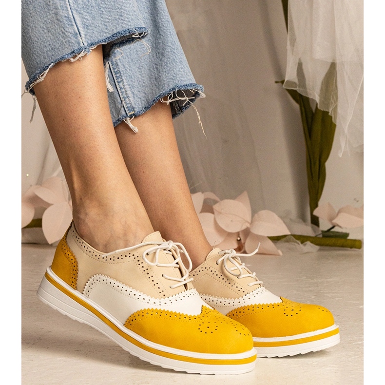 Yellow classic oxford shoes 1