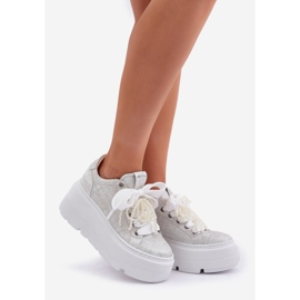 Leather sneakers on the Chebello 4658 silver platform 1 Leather sneakers on the Chebello 4658 silver platform 1