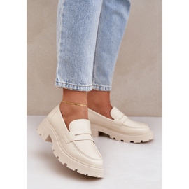 Women's Eco Leather Moccasins, Light Beige 2 Women's Eco Leather Moccasins, Light Beige 2