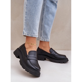 Women's moccasins with eco leather black 2