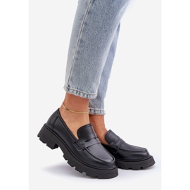 Women's moccasins with eco leather black 1