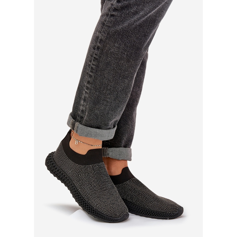 S.Barski Slocked women's sports shoes with TW121 decoration black 1 S.Barski Slocked women's sports shoes with TW121 decoration black 1