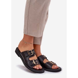 Leather flat flip flops with Zazoo 3020 black clamps 1 Leather flat flip flops with Zazoo 3020 black clamps 1