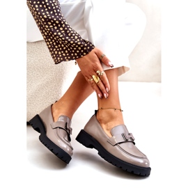 Vinceza varnished women's loafers 62187 beige-gray 4 Vinceza varnished women's loafers 62187 beige-gray 4