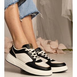 Black women's sneakers with a glitter accessory 2