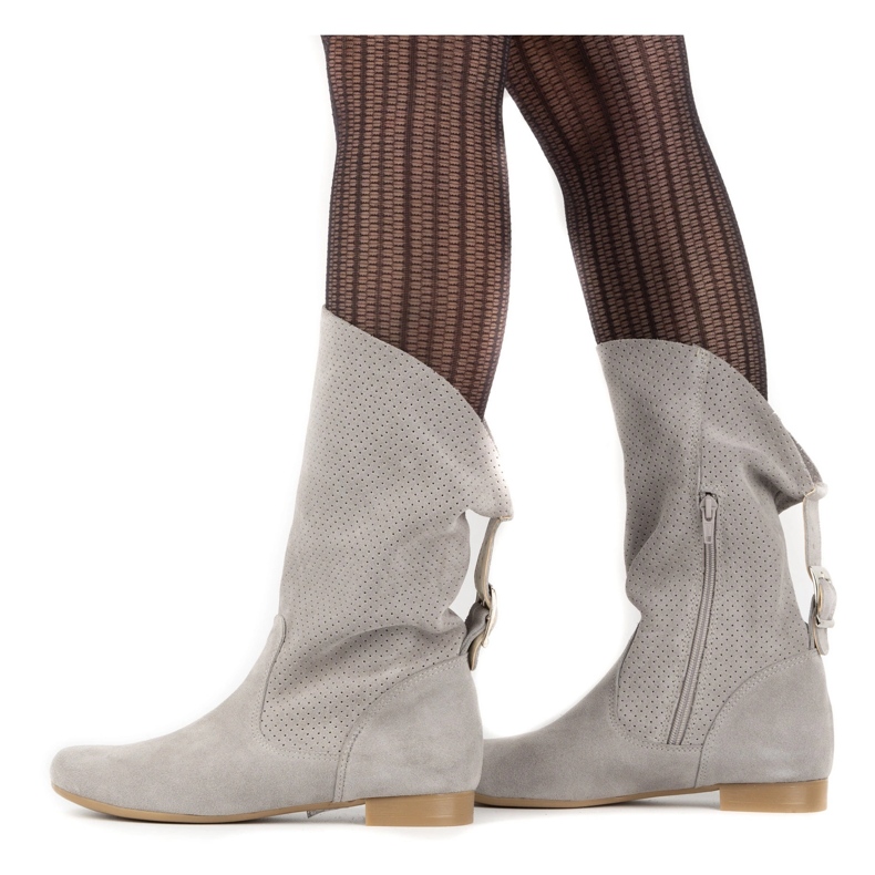 Olivier Openwork Elena boots gray grey 2
