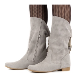 Olivier Openwork Elena boots gray grey 3