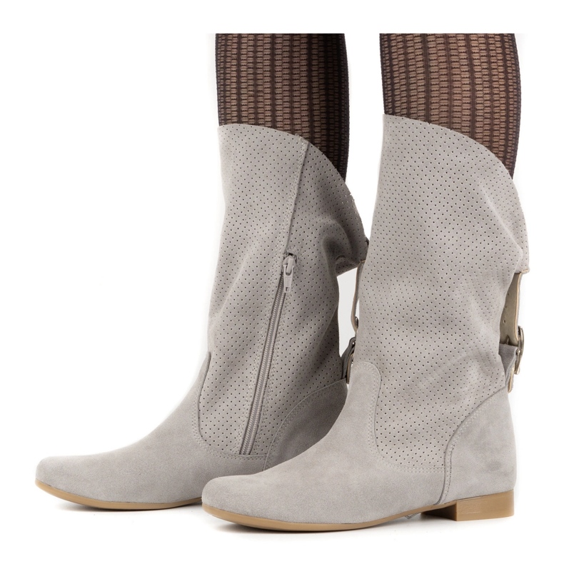 Olivier Openwork Elena boots gray grey 3
