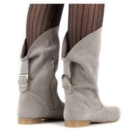 Olivier Openwork Elena boots gray grey 4