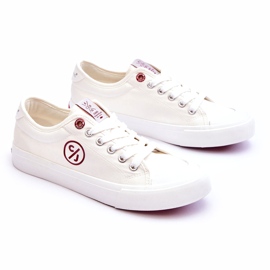 Women's Cross Jeans Fabric Sneakers LL2R4043 White 1 Women's Cross Jeans Fabric Sneakers LL2R4043 White 1