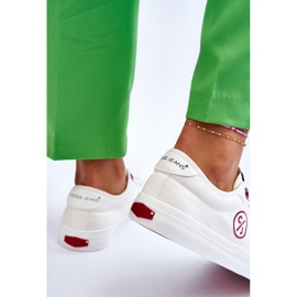 Women's Cross Jeans Fabric Sneakers LL2R4043 White 5 Women's Cross Jeans Fabric Sneakers LL2R4043 White 5