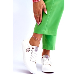 Women's Cross Jeans Fabric Sneakers LL2R4043 White 3 Women's Cross Jeans Fabric Sneakers LL2R4043 White 3