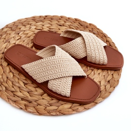 Women's flip flops made of Big Star NN274078 beige 1 Women's flip flops made of Big Star NN274078 beige 1