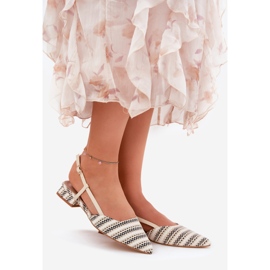 Women's ballerinas with pointed noses with a delicate beige heels 1