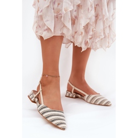 Women's ballerinas with pointed noses with a delicate beige heels 2