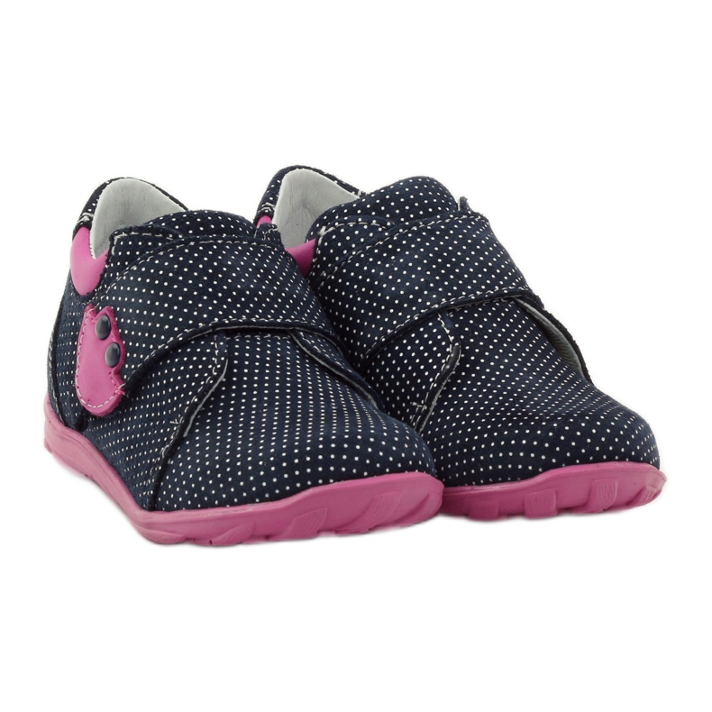 Girls' shoes with polka dots Ren But 1476 navy blue pink blue white 4