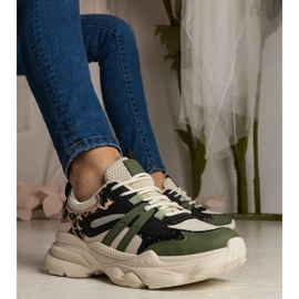 Green Sneakers Women's Sports with glitter black 1
