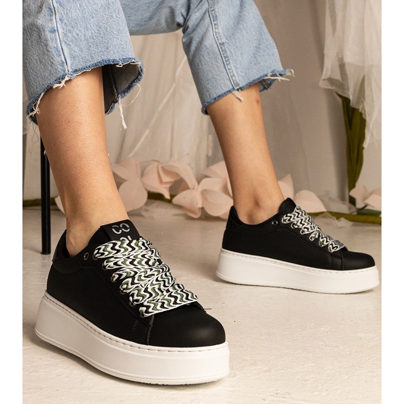 Black women's sneakers with massive lacing = 1