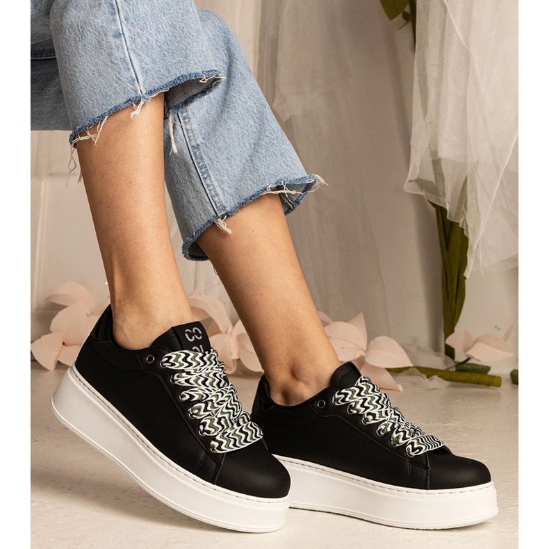 Black women's sneakers with massive lacing = 2