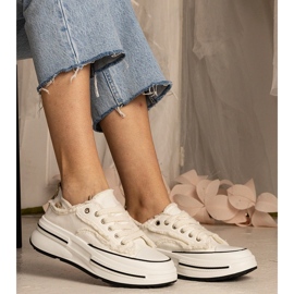 White women's sneakers on a high sole 2 White women's sneakers on a high sole 2