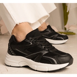 Black Sneakers Women's Sports with glitter 1